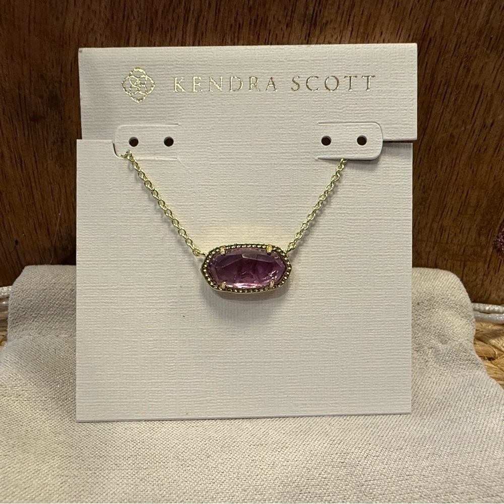 💜NWT Elisa Gold Pendant Necklace in Amethyst chain dress spring